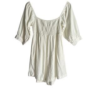Free People Jen's Pirate Booty Gwendolyn Playsuit Size Medium‎ Cream White